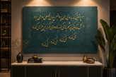 تابلو دکوراتیو شعر برجسته با ورق طلا